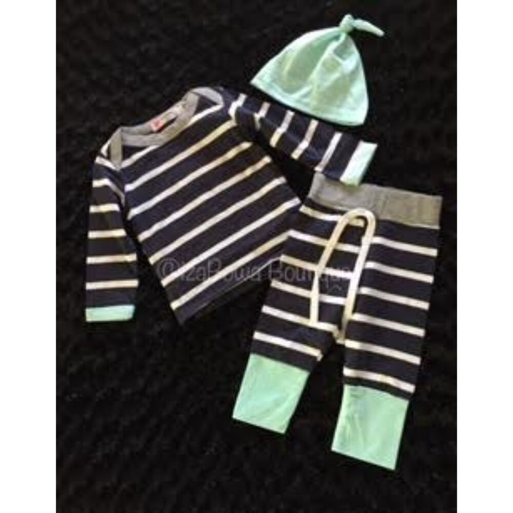 Navy & Aqua 3 pc Workout Set 41912  6month - 12 month NWT Boutique